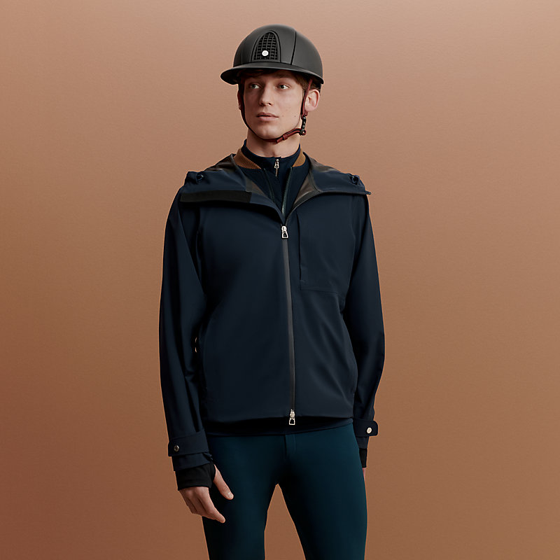 Hardshell Jumping water-resistant jacket - Blue | Hermès USA